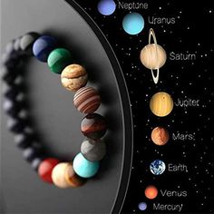 Bracelet Universe Galaxy Eight Planets Bead Bracelet Men and - Etsy Eight Planets, Yoga Bracelet Beads, Solar System Bracelet, Blue Sand Stone, Yoga Beads, Boho Styl, Chakra Beads, Stil Boho, Energy Bracelets