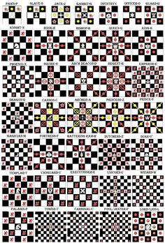 an image of a checkerboard pattern with different colors and patterns on the side