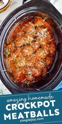 the crockpot meatballs are ready to be cooked in the slow cooker