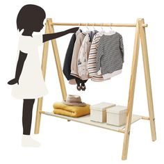 PRICES MAY VARY. Made of quality pine wood with a canvas shelf, solid durable and strong. It has been finely polished to make surface smooth. Morimoe Kids clothes rack, size is: 33.1"D x 16.5"W x 35.4"H, suitable for children, can be easily reached get clothes without help. Triangular stable structure makes it stands solid, prevent tipping over. The open rack design allows you to quickly find the clothes you want. Multiple storage, you can hang the clothes in the middle of the garment rack, hang Canvas Shelf, Dress Up Rack, Wood Dress, Kids Clothing Rack, Rolling Clothes Rack, Hanging Hats, Kids Garments, Wood Rack, Garment Rack