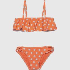 O'Neill Aster Daisy Ruffle  Girls Bikini Swimsuit   Size:  14 (Girls/Childs) Not adult sizing! Color:  Orange Condition:  New with O'Neill tags Fabric:  Polyamide/Elastine   The two piece bikini swimsuit slips on over the head. Shoulder straps. The top has removable soft bra padding. Cute ruffle on the bikini top.      The bottoms are fully lined.   Brand new from retail, hygienic liner intact.  MSRP:  $56.00    Please ask questions before bidding. All items come from a clean, smoke free home. Swimsuit Orange, Orange Swimsuit, Soft Bra, Daisy, Two By Two, Two Piece, Slip On, Orange