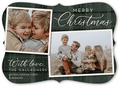 a christmas card with three photos on it