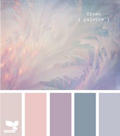 the color palette is pink, blue and purple with white feathers on it's side