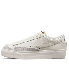 (WMNS) Nike Blazer Low Platform Low-Top Sneakers White DJ0292-105 (SNKR/Skate/Light/Low Top/Women's/Wear-resistant) Nike Blazer Outfit, Blazers Nike, Hunter Gifts, Low Top Nikes, Nike Waffle Racer, Nike Low Tops, Nike Blazer Low, Blazer Low, Nike Waffle