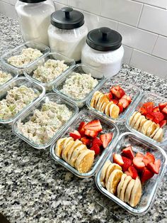 the meal is prepared and ready to be eaten on the counter in the kitchen,