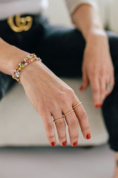 Stack those fingers in gold with the Triple B Rings. That’s right…Bom Bom Bead Rings are here! The 14K Gold-Filled Beads are just right to add that feminine touch to your pinky or as a complement to that ring mess you got going on! Wear them separately or together, you choose. Start your three ring mini stack today. 14k Gold-filled Yellow Gold Beaded Bracelets, Everyday Jewelry With Colorful 14k Gold Filled Beads, Everyday 14k Gold-filled Jewelry With Colorful Beads, Everyday Colorful Beaded 14k Gold Filled Jewelry, 14k Gold Beaded Bracelets With Tiny Beads, Adjustable Gold Rings With Tiny Beads, Yellow Gold Jewelry With Colorful Beads, Bead Rings, Ring Game