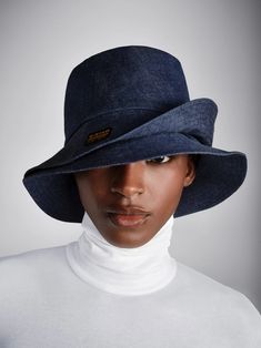 Stephen Jones and G-Star Raw collaborate to create couture denim hats Dutch Clothing, Bob Chapeau, Stephen Jones, Sewing Hats, Denim Bucket Hat, Denim Hat, Hat Ideas, Stylish Hats, Beautiful Hats