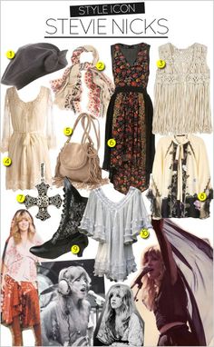 I love Stevie Nick's style Types Of Clothes, Stevie Nicks Style, Noomi Rapace, Barbara Mori, Moda Hippie, Look Boho Chic, Estilo Hippy