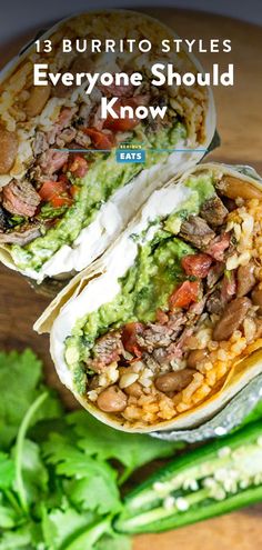 burritos with the title 13 burrito styles everyone should know