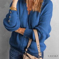 Lasaky - Ladies Lace V-Neck Knitted Sweater: Stylishly Comfortable Loose-Fit Pullover for Autumn/Winter White Spandex, Casual Knitwear, Elegant Sweater, Comfortable Sweater, Sweater Material, Casual Sweaters, Knitted Pullover Sweaters, Winter Sweaters, Body Shape