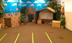 an indoor play area for children to play in