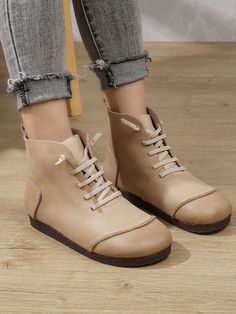 Fabric: Cowhide Overview: (1)Soft Rubble Sole (2)Pigskin Insole Detail In Tile Measurement Size: 35,36,37,38,39,40 Heels: 1.5cm #boots #leather #cowhide #ankleboots High Ankle Lace-up Boots For Spring, Casual Fall Lace-up Boots, Spring Lace-up Boots With Lacing, Lace-up Boots With Lacing For Spring, High-top Lace-up Boots For Spring, Casual Spring Martin Ankle Boots, Casual Martin Ankle Boots For Spring, Casual Martin Boots With Laces For Fall, Casual Ankle-high Lace-up Boots