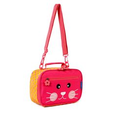 Available in fun and cute animal prints, Twise Side-Kick lunch bag is perfect for kids and toddlers that need to carry lunch to school. Twise Side-Kick Lunch Bag is made from PVC, Phthalate free polyester fabric/linings and features a classic rectangular shape with a colorful allover print, a padded top handle, and an adjustable shoulder strap that offers versatile carrying options. This lunch bag includes a zip around closure and a fully insulated main compartment that offers plenty of storage Cute Pink Lunch Bag For Playtime, Cute Multicolor Lunch Bag For Playtime, Playful Pink Lunch Box For Playtime, Pink Rectangular Lunch Bag For Daycare, Playful Pink Lunch Bag For Back To School, Playful Rectangular Lunch Bag For Playtime, Cute Multicolor Lunch Bag For End Of School Year, Playful Pink Rectangular Lunch Bag, Playful Pink Lunch Box For Daycare