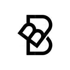 a black and white logo with the letter b