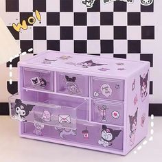 Kuromi Storage Box Cute 18cm12cmx10cm Jewelry Shelf, Box Desk, Desktop Drawers, Hello Kitty Crafts, Kuromi Melody, Melody Cinnamoroll, Princess Toys, Úložný Box