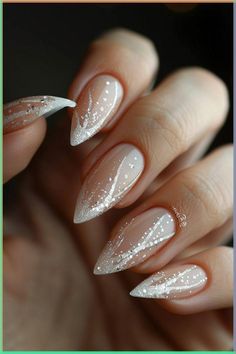 Dive into these mesmerizing underwater-themed manicures! Different Nail Tip Designs, Designer Nail Art, Pretty Ombre Nails Sparkle, Nails Design 2024, French With Design, Wedding Anniversary Nails, French Tip Designs Nails, Weding Nails, French Glitter Nails