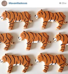 tiger cookies are arranged in the shape of animals