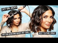 This is the EASIEST WAY to Wave a Bob | Step-by-Step Detailed Guide - YouTube Bob Beach Waves, Waves For Short Hair, Beach Waves For Short Hair, Perfect Beach Waves, Short Hair Waves, Beach Wave, A Bob, Texturizing Spray, Girl Tips