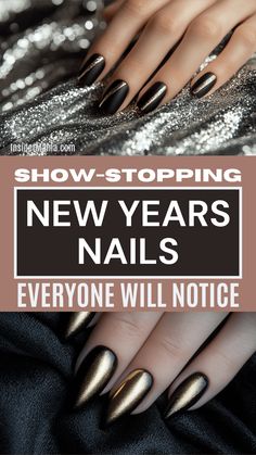 Start the New Year with nails that dazzle. These New Years nails feature gold glitter, silver highlights, and fun confetti designs perfect for any party. From elegant black and gold themes to festive countdown-inspired art, these ideas work for both simple and bold styles. Whether you’re heading to a party or staying cozy, your nails can shine just as brightly as the celebration. Don’t miss out\u2014pin these ideas now! Black And Glitter Gold Nails, Black And Gold Nails For New Years, New Years Nail Ideas Black And Gold, New Year’s Eve Dip Nail Ideas, Elegant Nye Nails, Gold And Chrome Nails, New Years Short Gel Nails, New Years Eve Nails Chrome, Green And Gold New Years Nails