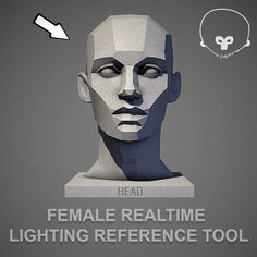 an image of a woman's head with the words female realtime lighting reference tool above it