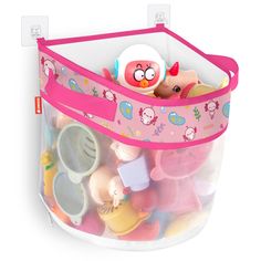 a plastic container filled with lots of toys