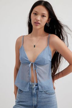 Motel Tezza Flyaway Babydoll Top Flyaway Top, Sequin Maxi, Blue Fits, Babydoll Top, Triangle Top, Small Chest, Cami Tops, Summer Looks, Sunny Days