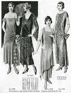 20’s Fashion, Roaring 20s Fashion, 1920s Fashion Women, Glamour Vintage, Robes Vintage, 30s Fashion