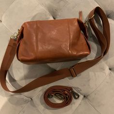 English Saddle Color Crossbody Shoulder Bag In Mini Glasgow! This Listing Includes The Original Thinner Leather Strap Only. Brass Hardware. I Searched So Hard To Get The Matching Adjustable Madewell Soft Shoulder Cotton Webbing Replacement Strap! But The Webbing Strap Is Sold Separately. Madewell Bags, English Saddle, Webbing Strap, Hard To Get, Brass Hardware, Glasgow, Brown Gold, Crossbody Shoulder Bag, Saddle