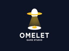 the logo for omelet game studio, which is designed to look like an alien spaceship