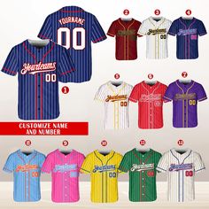 - Premium Material: Our Baseball Jerseys for women men are made from lightweight polyester, boxed flatback mesh fabric offers outstanding durability, insulation, and wrinkle resistance, which provide our customers with a great put-on experience. The elegant workmanship ensures the custom baseball jerseys fits your body excellently. - Customized Baseball Jersey: Let's create your own design with our personalized baseball jersey. Select the desired size and color, then enter the name and number. Please read the size information for choose your own size. - Suitable for any occasion: Straight-fit Baseball Jerseys are prepared with full button sown closures. Our baseball jerseys can be worn on a variety of situations, including hanging out with friends, attending athletic events, or even as cus Cheap Baseball Jersey With Team Name For Fans, Jersey Uniform, Jersey Baseball, Baseball Uniforms, Custom Baseball Jersey, Baseball Jersey Shirt, Leggings Shorts, Team Jersey, Jeans Leggings