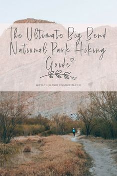 the ultimate big bend national park hiking guide with text overlay that reads, the ultimate big bend national park hiking guide