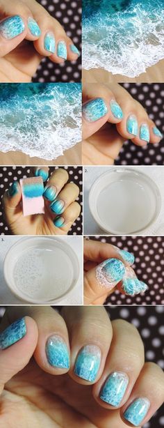 Manicure Mondays: 5 nail art tutorials to try now  - Sugarscape.com Wave Nail Design, Nailart Tutorial, Wave Nails, Manicure Nail Designs, Nail Designs Tutorial, Diy Nail Designs, Diy Nail Art, Nail Art Summer, Cute Nail Designs