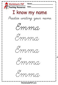 the worksheet for teaching children to write their name