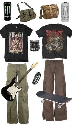 2000s Fashion Rock, Real Punk Outfits, Y2k Ideas Outfit, Grunge Back To School Outfit Ideas, 2000s Rock Outfits, Alt Rock Outfit, 2000s Outfits Grunge, 90 Grunge Outfits 90s Fashion, Y2k Fit 2000s