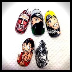 Anime Nails Aesthetic, Naruto Nails, Character Nail Art, Removing Nail Polish, Japan Nail Art, Japan Nail, Kawaii Nail Art, Cute Cloud