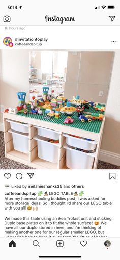 an instagram page with legos on it