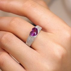 *Condition: Brand new *Center Stone: Natural Pink Purple Spinel, Heart Cut, approx 1.45ct, 7.5mm*7.6mm *Two in one rings, can wear in two different style *Side stones: Natural White Diamond, Round cut (VS1 clarity and F color) *Ring weight: 9.28g *Metal Purity: Optional Each piece is made-to-order with care and special attention to detail. all items are made with conflict-free diamonds and gems. Size: made to order The item will be gift wrapped and shipped. -------------------------------------- Promise Ring With Gemstone For Valentine's Day, Gemstone Ring For Valentine's Day Promise, Valentine's Day Promise Ring With Gemstone, Heart-shaped Brilliant Cut Jewelry For Proposal, Brilliant Cut Heart Jewelry For Proposal, Heart Cut Diamond Ring As Gift, Heart Cut Diamond Ring Gift, Heart Cut Diamond Rings For Proposal, Diamond Ring With Heart Cut Gemstone For Gift