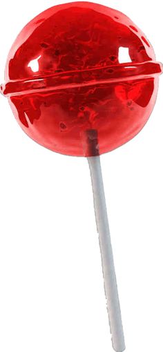 a red lollipop on a white background