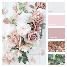 the color scheme is pink, white and green with flowers on it's side