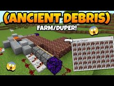 an image of a farm in minecraft with the words ancient debris on it