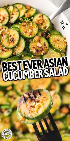 Our Asian cucumber salad is a simple yet delicious dish that packs a punch. Its crisp cucumbers are paired with a crunch from the sesame seeds and peanuts, all tossed with a tangy dressing. Cucumber Peanut Butter, Cucumber Peanut Salad, Crispy Cucumber Salad, Cucumber Shake Salad, Peanut Butter Cucumber Salad, Cucumber Tuna Salad, Cucumbers With A Bang, Cucumber Salad Cream Cheese, Meal Prep Cucumber Salad