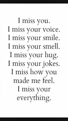 a black and white photo with the words miss you