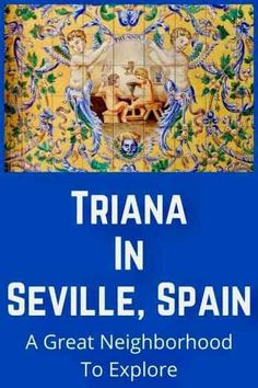 there is a blue book cover with an image of people on it and the words triana in sevillee, spain