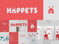 a collage of different types of dogs and their owners'names on paper with the words happets written above them