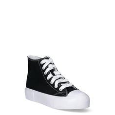 No Boundaries has your new favorite pair of high-top sneakers, and theyre just what you needed to freshen up your wardrobe. Both comfortable and cool, these are sure to become your new go-to shoes. Size: 8.  Color: Black.  Gender: female.  Age Group: adult. High Top Sneakers Women, Top Sneakers Women, Sneakers Women, No Boundaries, Casual Shoes Women, Women's Casual, Boundaries, High Top, Gender Female