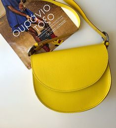 Yellow Leather Bag, Crossbody Bag, Shoulder Bag, Small Purse, Handmade Bag, Gift for Her, Made from Full Grain Leather - Yellow Moon by ChristinaChristiJls on Etsy Handmade Leather Shoulder Bag, Yellow Leather Bag, Custom Leather Belts, Boho Crossbody Bag, Yellow Moon, Handmade Leather Belt, Small Leather Bag, Handmade Bag, Black Leather Belt