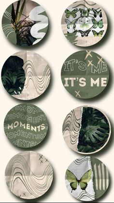 four buttons with different designs on them and the words'it's me '