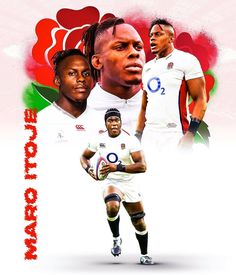 the rugby players are depicted in this collage