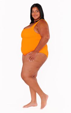 This tangerine one piece has got it all: thick straps to hold you in, and a scoop back to show some more skin. And of course our flattering scrunch fabric! Maternity Swim, Hold You, Bright Orange, Got It, Of Course, One Piece, Orange, Skin, Fabric