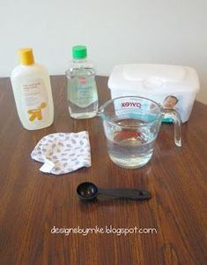 the contents of a disposable hand sanitizer sitting on a table